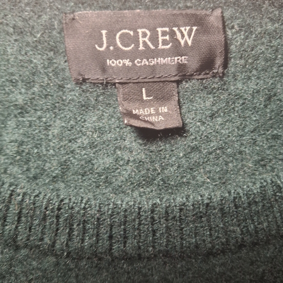 J. Crew Deep Green Crewneck Cashmere Sweater - Picture 2 of 4